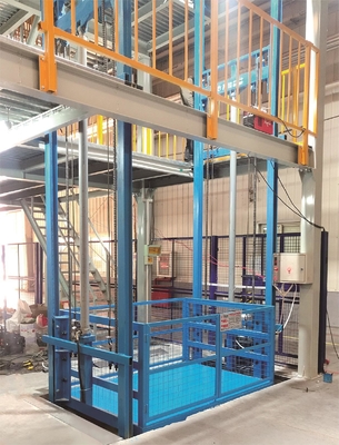 Industrial Steel Scissor Lift Table 48 Inches Lifting Height Yellow Push Button Control