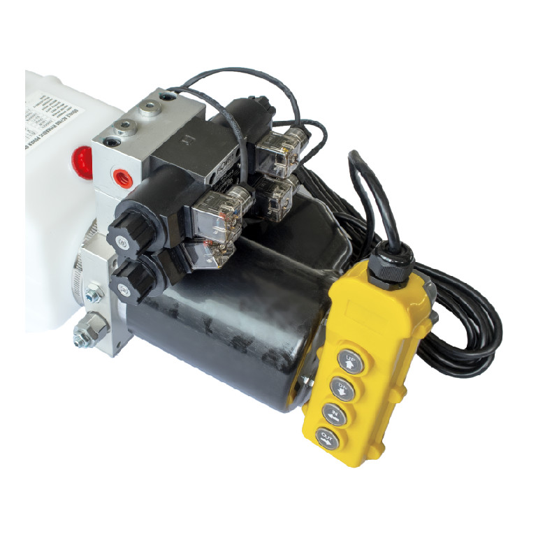 DC 12V 1.6Kw Double Acting hydraulic power unit with remote control For Sanitation Vehicle Agricultural Vehicle