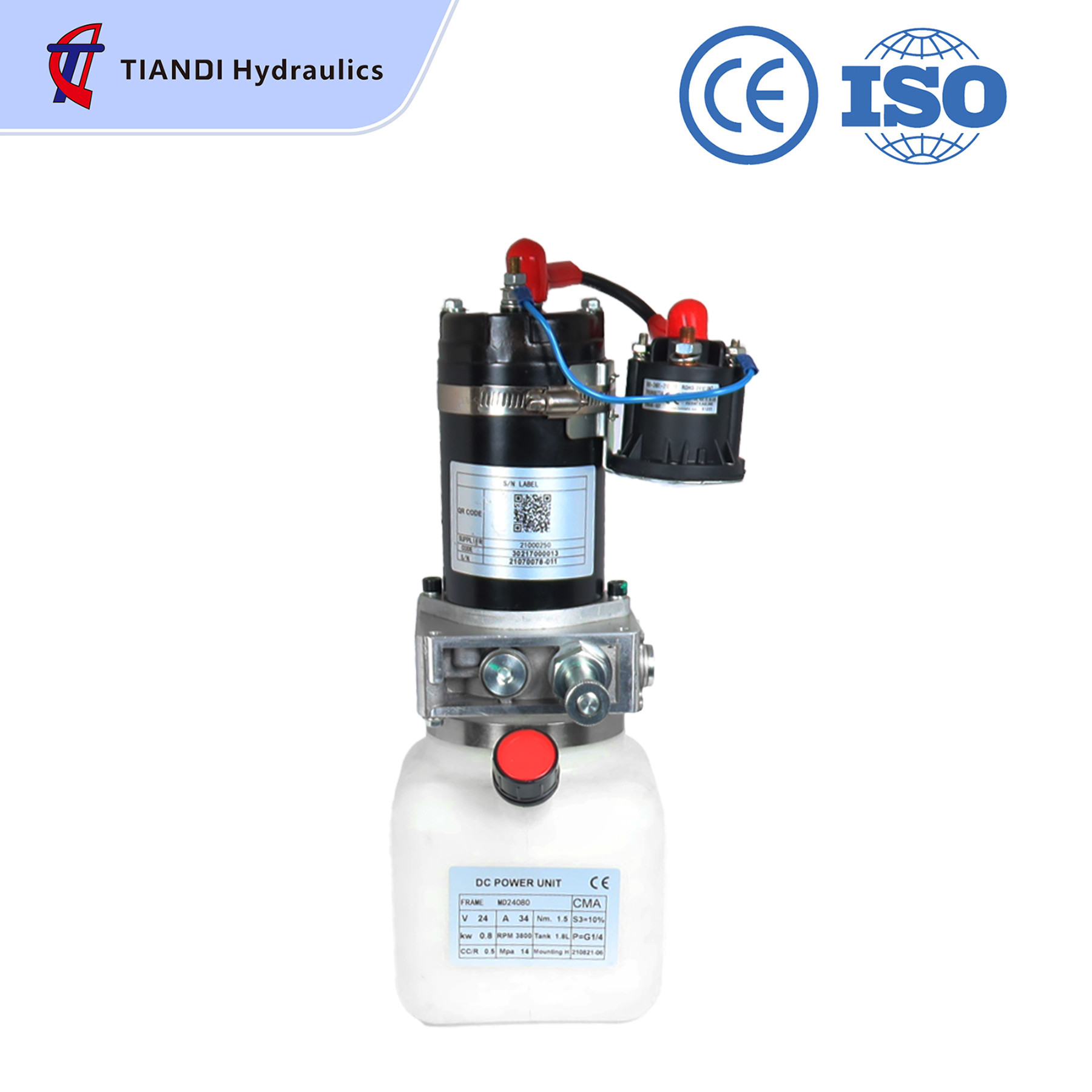 DC 24v Hydraulic Power Unit 0.8Kw Double Acting With Gear Pump For Pallet Truck