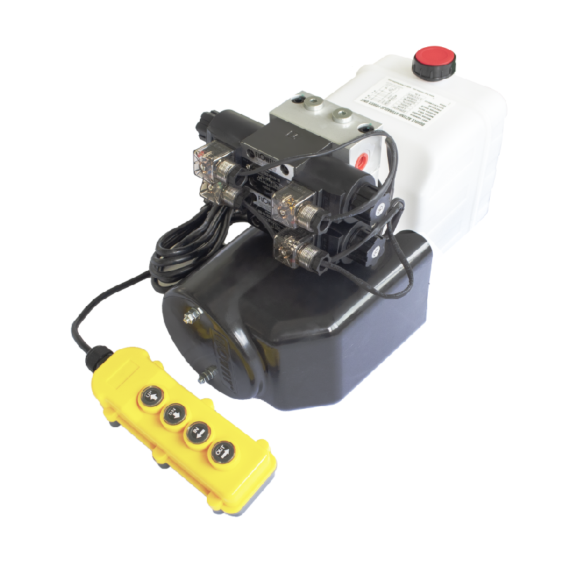 DC 12V 2.2kw Double Acting Hydraulic Power Unit for Crane Aerial Worker Hydraulic Lifter with 4 Buttons Remote Control 6m Line